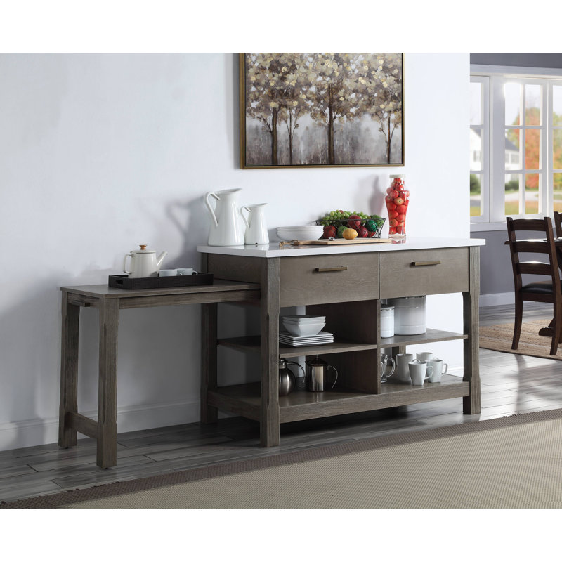 Rustic kitchen island with pull out table discount